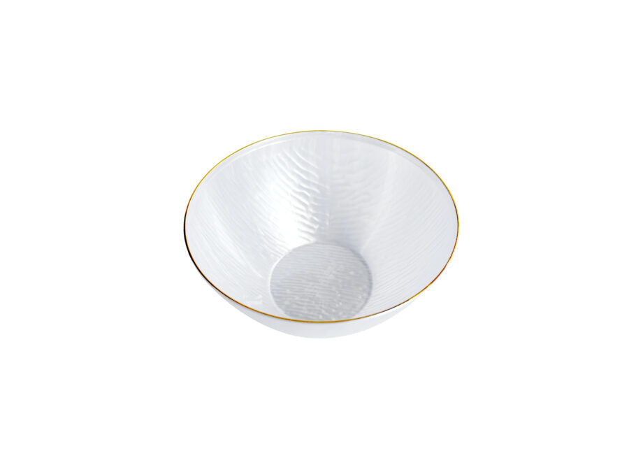 120mm x 58mm Heavy Duty White Bowl With Gold Rim Pk10