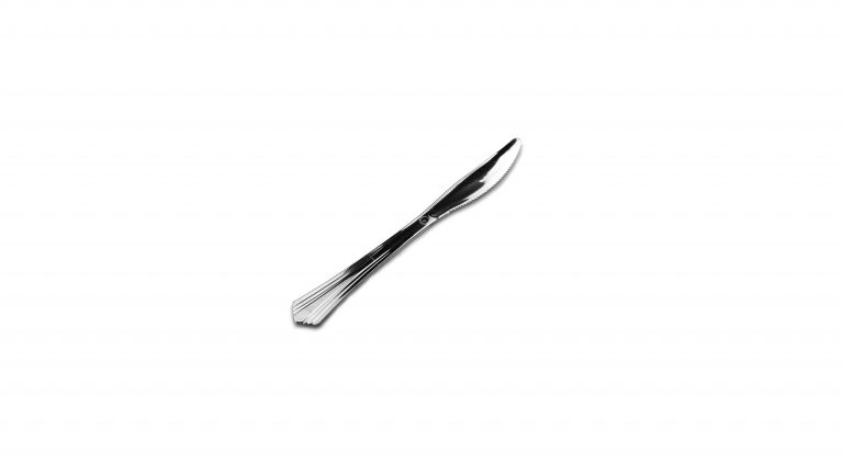 Stainless Steel Look Heavy Duty Plastic Silver Knife