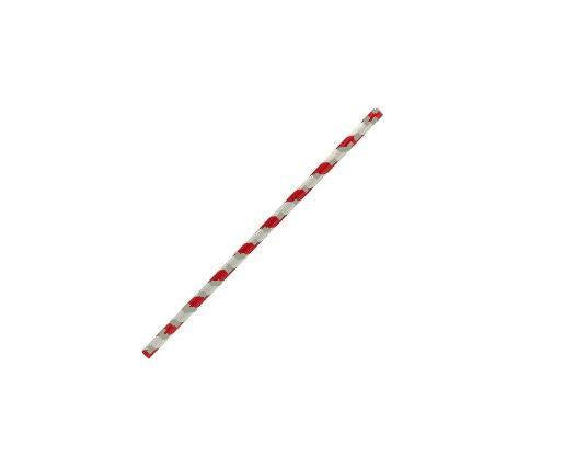 Red Stripe Cocktail Paper Straws | Eco-Friendly & Compostable | 2500 per Carton