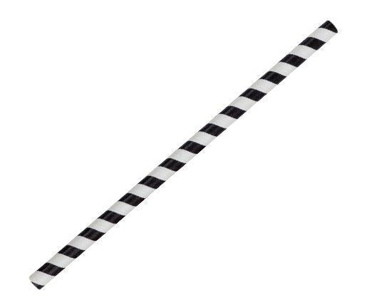 Paper Straw Jumbo- Black Stripe 2500pc/ctn