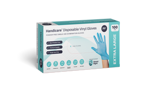 Handicare Blue Vinyl Disposable Powder Free Glove X-Large