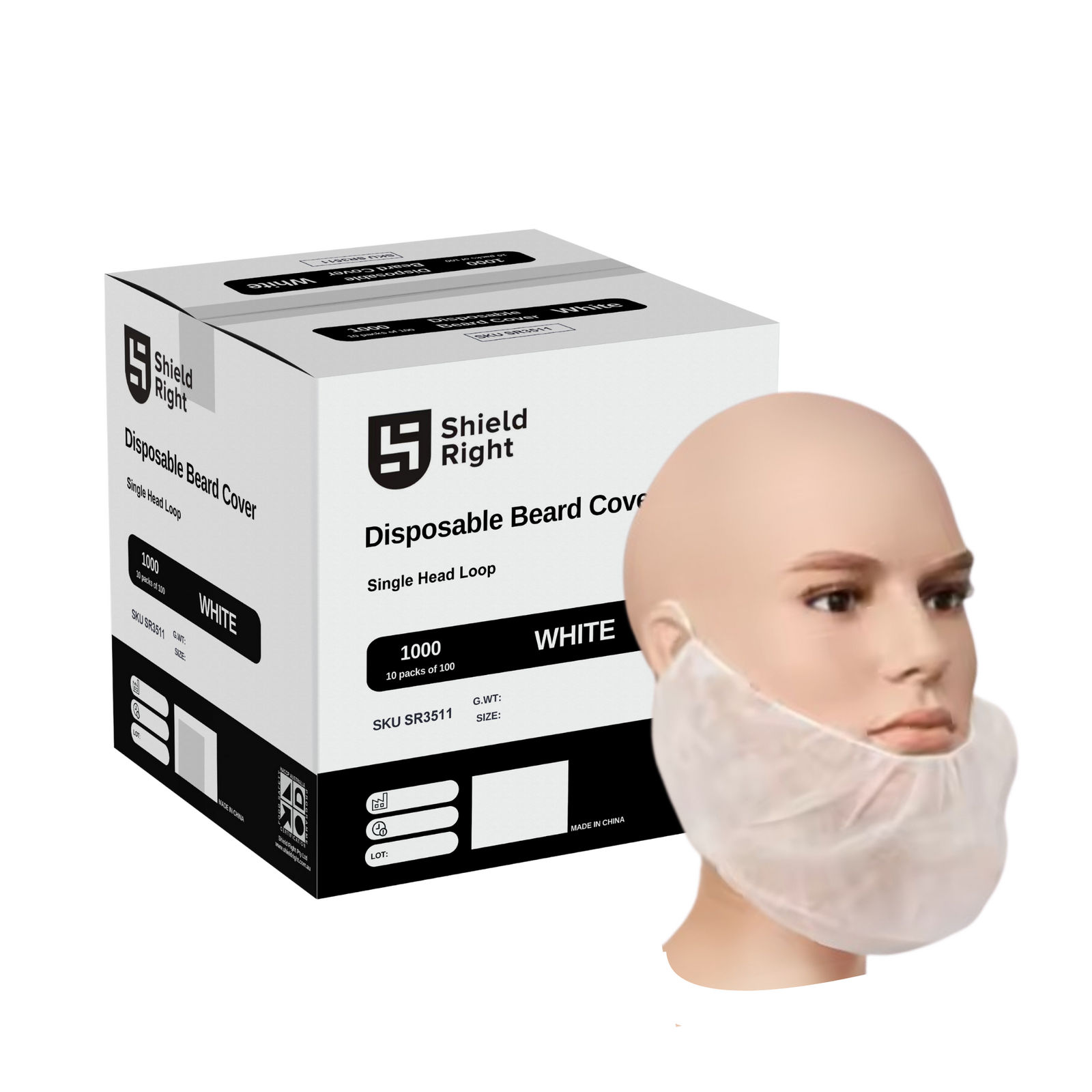 White Disposable Beard Covers