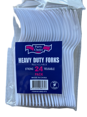 Reusable White Plastic Forks
