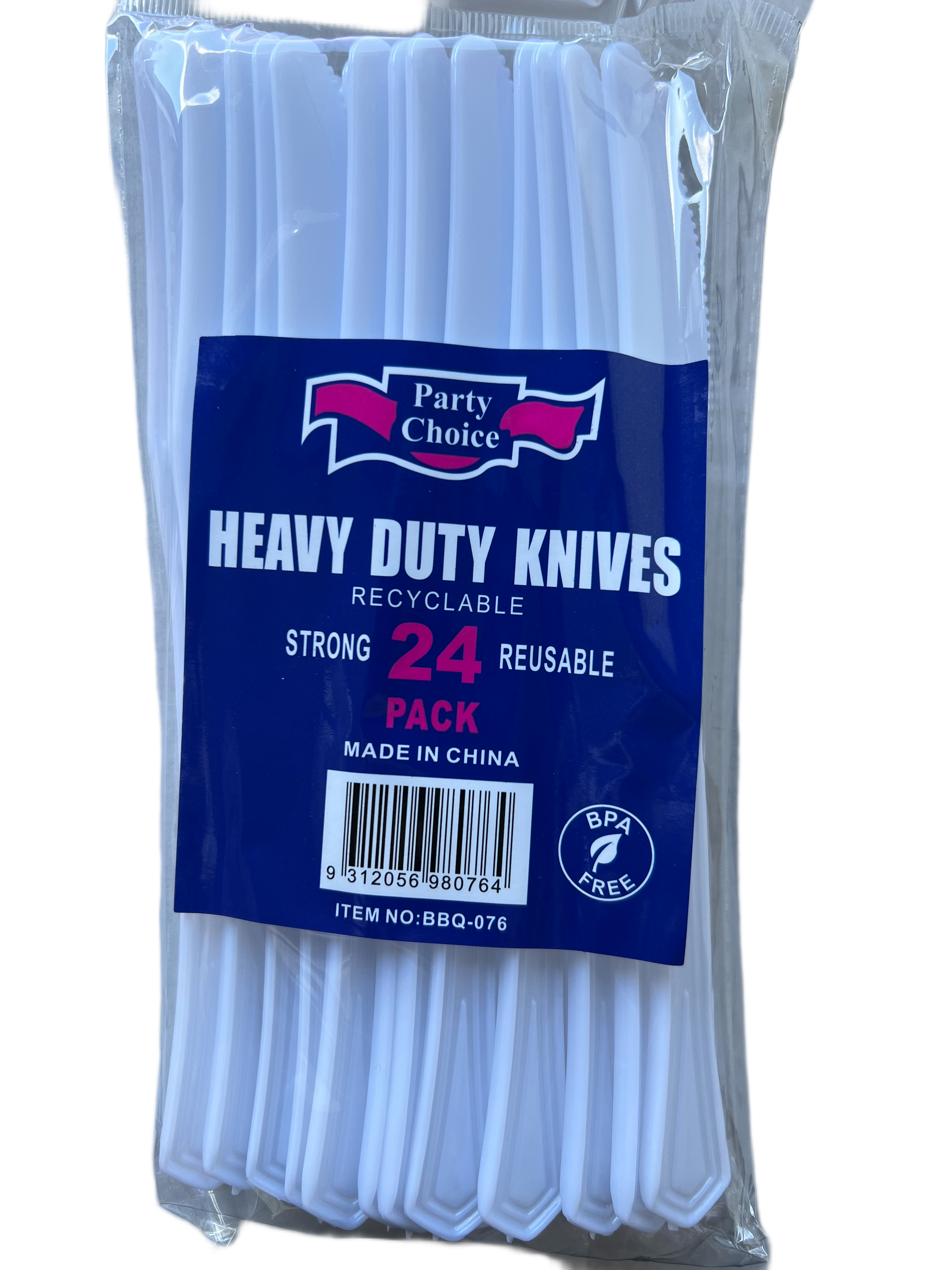 Reusable White Plastic Knives