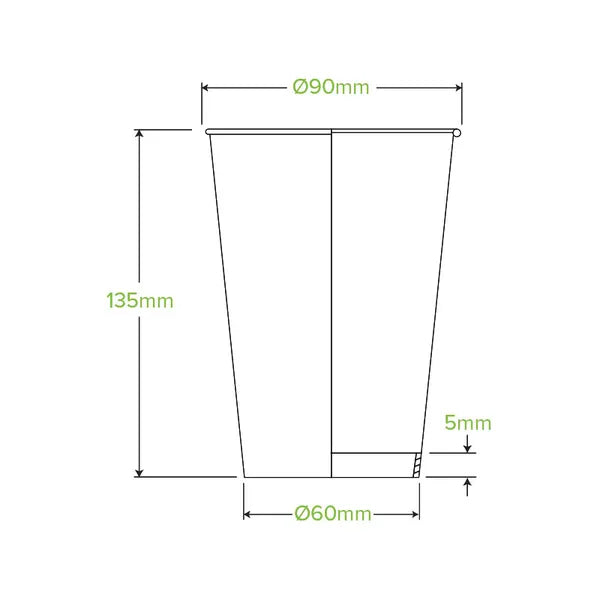 510ml / 16oz (90mm) Stone Single Wall BioCup (1000)