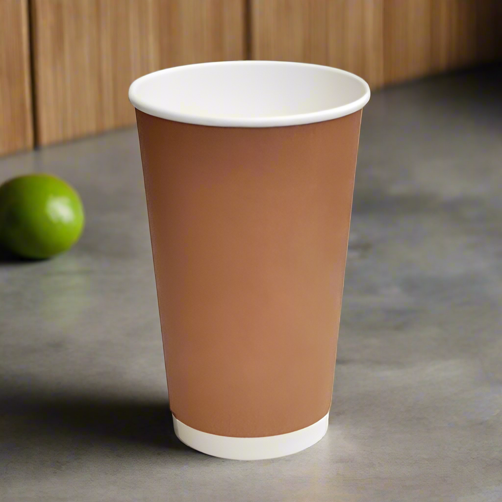 16oz PLA Coated DW Cup Brown Print 500pc/ctn