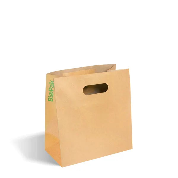 Small Die Cut Handle (270x145x280mm) Kraft Paper Bags