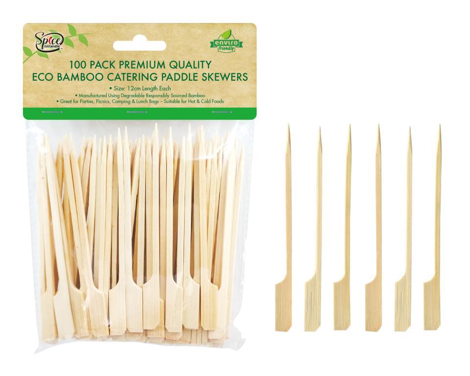 Bamboo Catering Paddle Skewers 12cm - Packware
