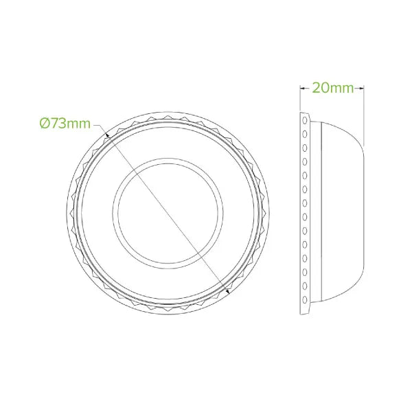 90ml / 3oz PET Dome Ice Cream BioCup Lid