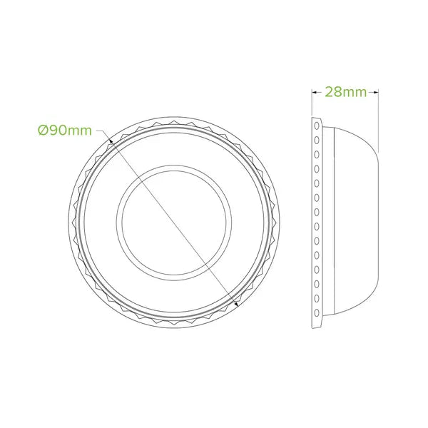 150ml / 5oz PET Dome Ice Cream BioCup Lid (1000)