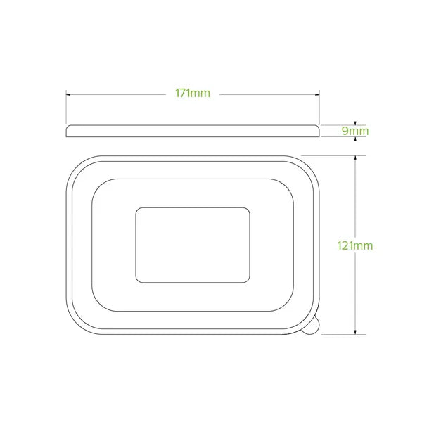 500-1,000ml RPET BioBoard Takeaway Lid