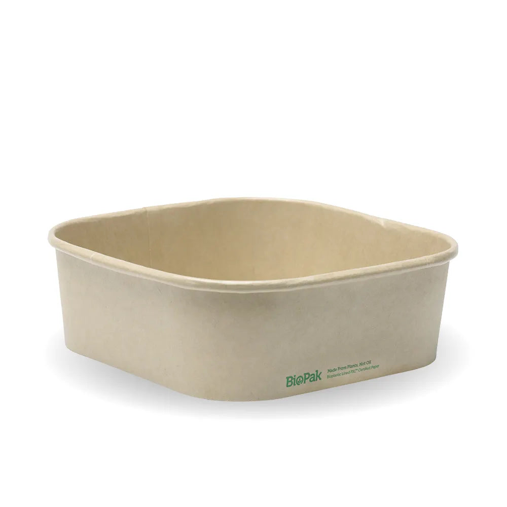 1000ml Kraft BioBoard Square Takeaway Base CTN/300