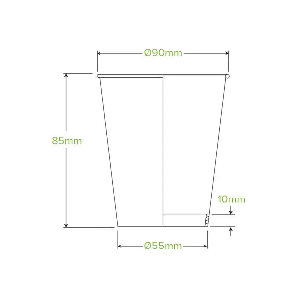 280ml / 8oz (90mm) Leaf Single Wall BioCup (1000)
