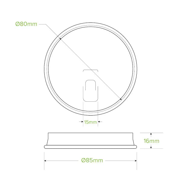 80mm Small Flat Paper BioCup Lid (1000)
