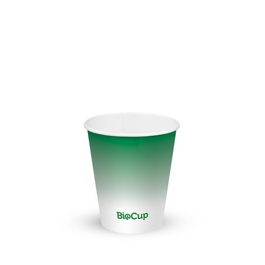 BioPak 200ml / 6oz (80mm) Cold Paper BioCups - green fade - Packware