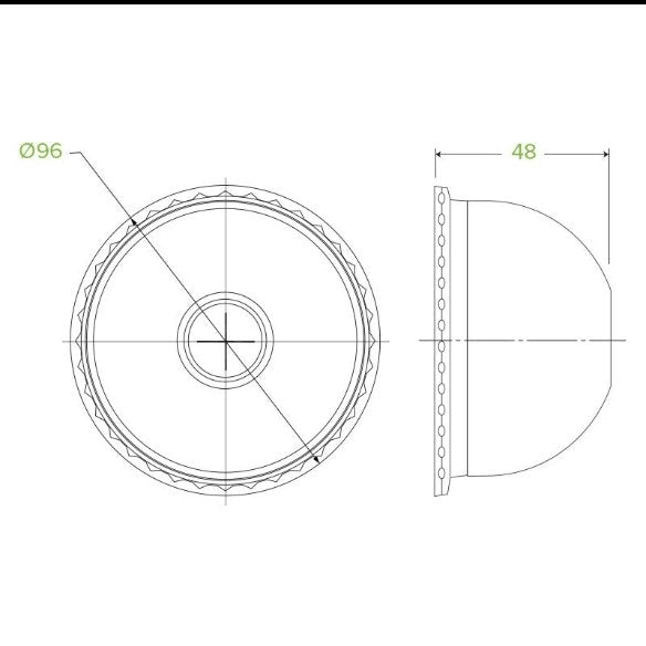 BioPak Dome Lid 96mm X Slotted Fits 300 - 700ml Biopak Cups (C - 96D(X)) - Packware