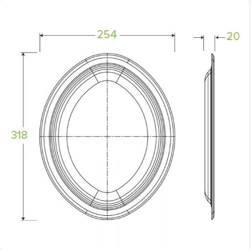 BioPak Oval Plate 32cm x 25cm / 12.5Inch x 10Inch - Packware
