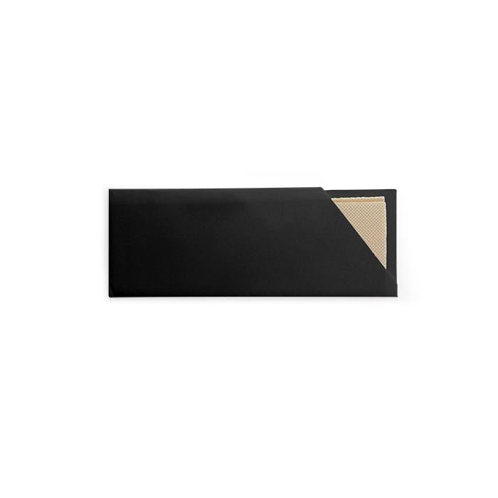 Black Cutlery Pouch with Bamboo Napkin - 1000pc/ctn | Convenient, Hygienic, and Eco - Friendly - Packware