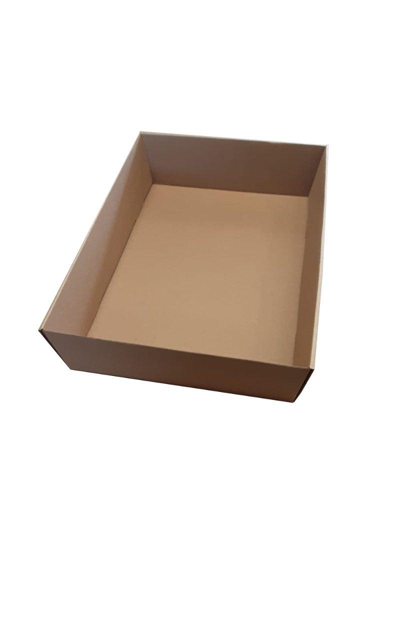 Brown Catering Tray - Medium 380X275X80 mm WITH CLEAR LID included (QTY - 50) - Packware
