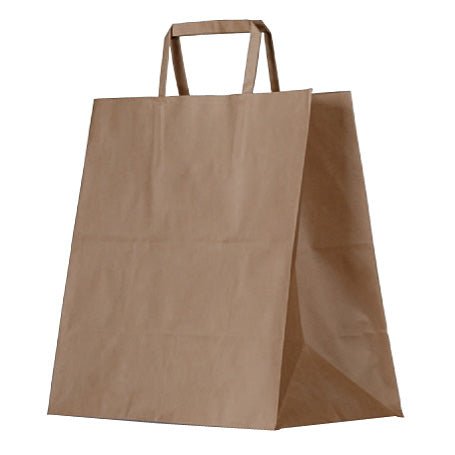 Brown Kraft Bag/flat paper handle/large 150pc - Packware