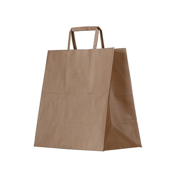 Brown Kraft Bag/flat paper handle/medium 200pc/ctn - Packware