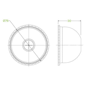 BioPak Dome Lid 76mm X Slotted Fits 60-280ml Biopak Cups