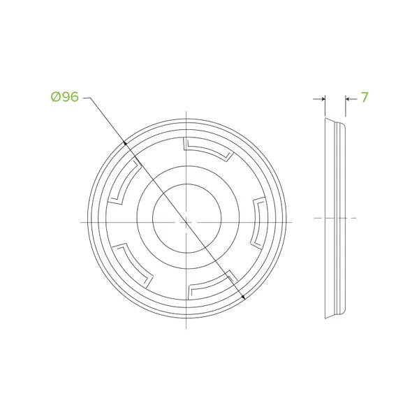 300-700ml Flat Clear BioCup Lid (1000)