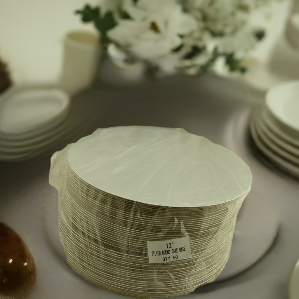 Cake Board Round Silver 12Inch - Pack Of 50 - Packware