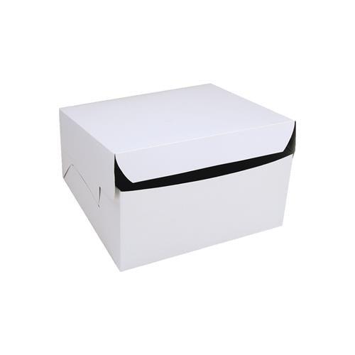 Cake Box 9x9x4 - Pack of 100 - Attached Lid - Durable and Convenient - Packware