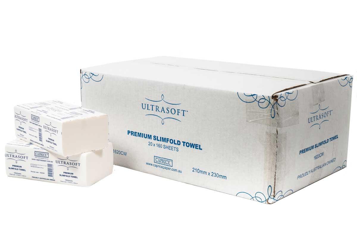 Caprice Ultrasoft Slimfold Interleaved Hand Towel 23x21cm - Packware