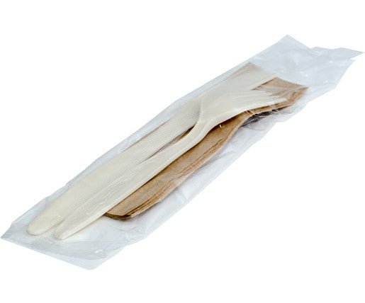 CPLA ForK/Knife/Napkin 6.5'' Set,250set/ctn - Packware