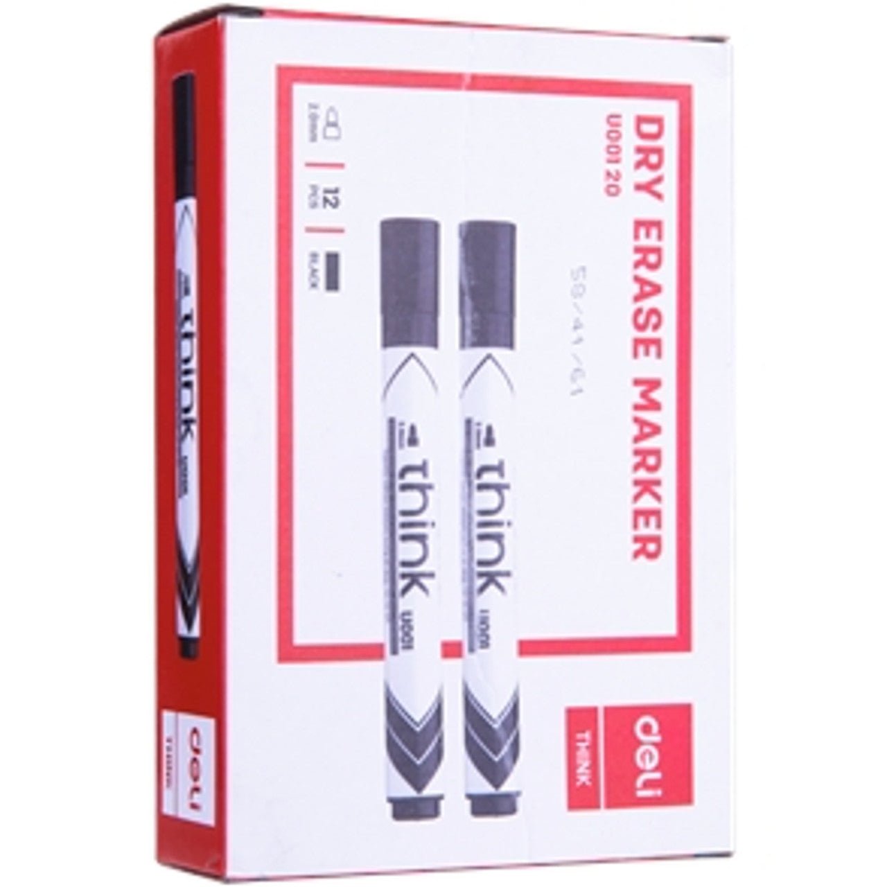 DELI Whiteboard Markers - Dry Erase Black - Pack of 12 - Clear and Vibrant Writing - Packware