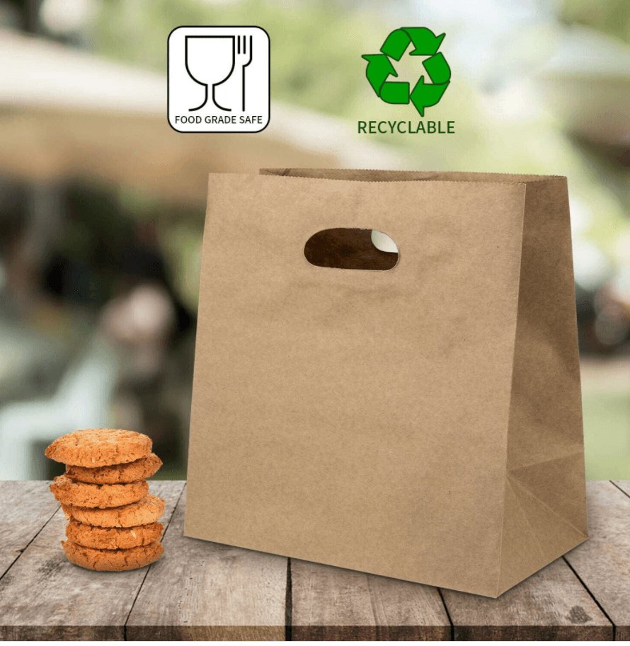 Die Cut Brown Kraft Paper Bag - Eco-Friendly, Durable, Versatile - Packware
