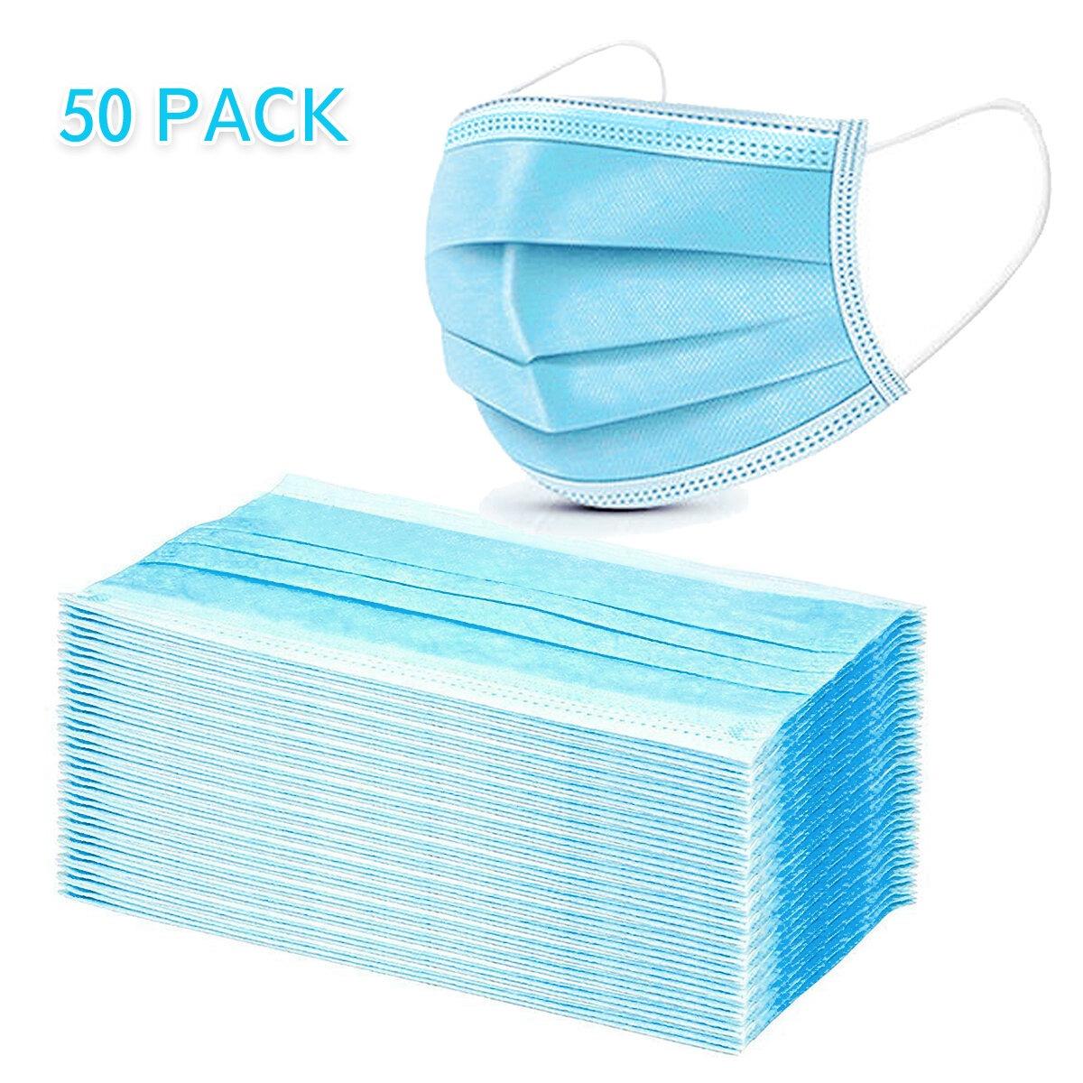 Disposable Face Mask 3 Ply Dust Filter Masks 3 Layer 50 pcs - Packware