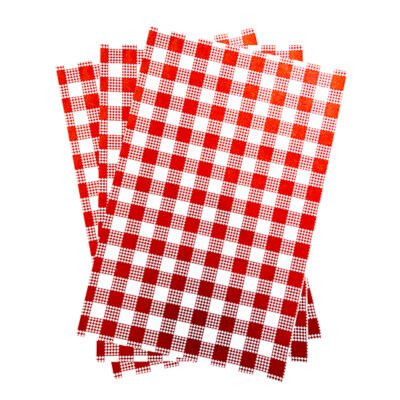 Greaseproof Paper Gingham Red 190 x 300mm - 200 Sheets/Ream | Packware - Packware