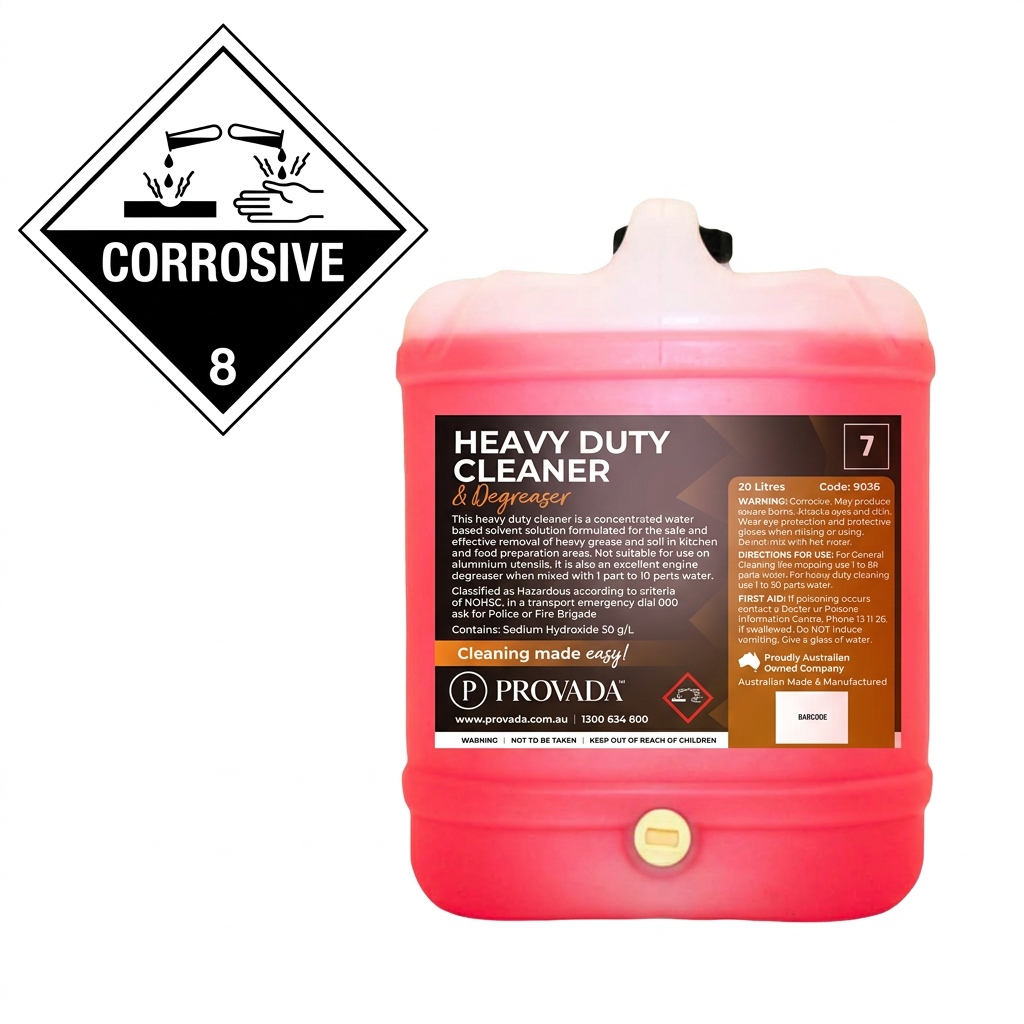 Heavy Duty Floor Cleaner 20 Litre with Corrosive 8 badge