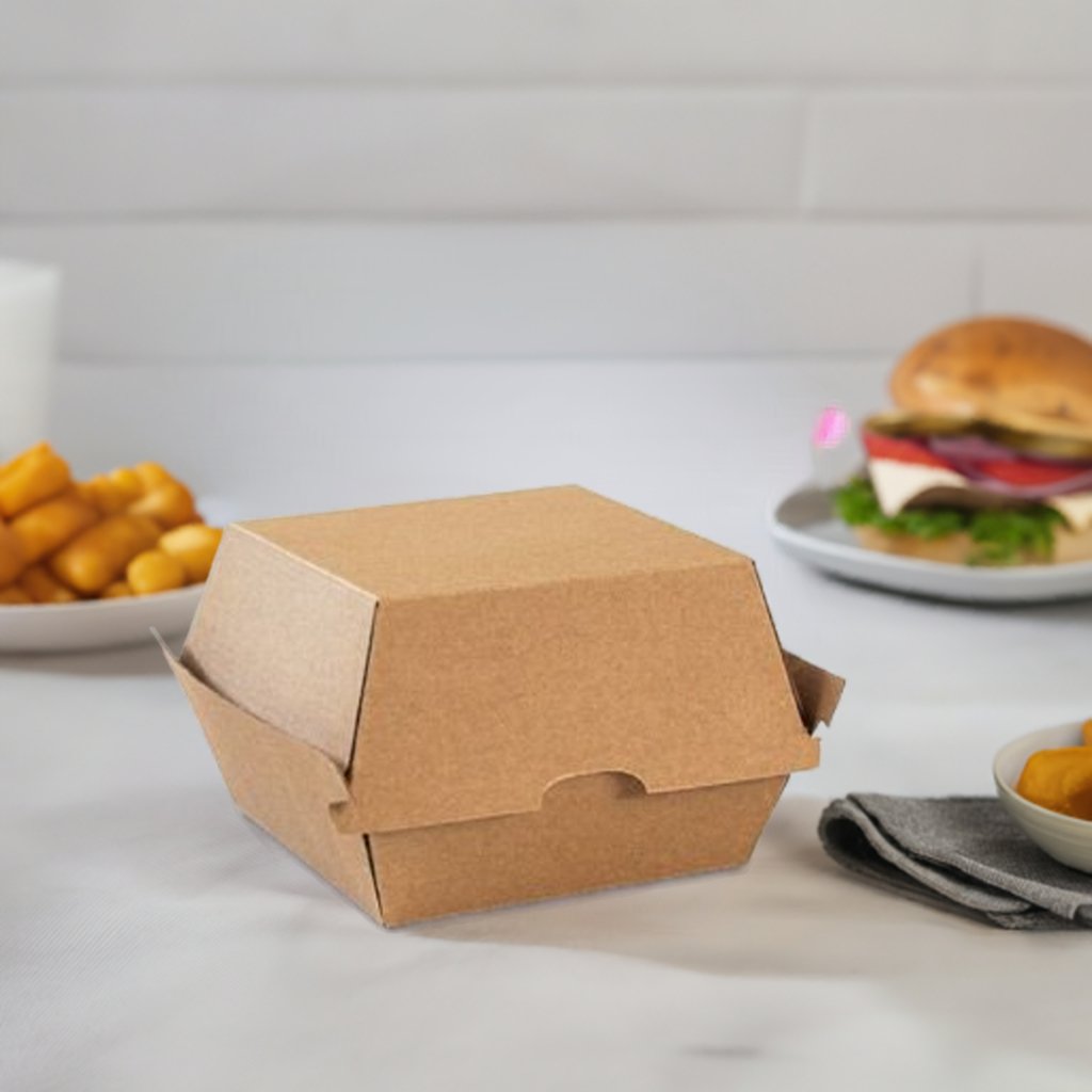 High Burger Box/Brown Corrugated Brown/Plain 200/ctn - Packware