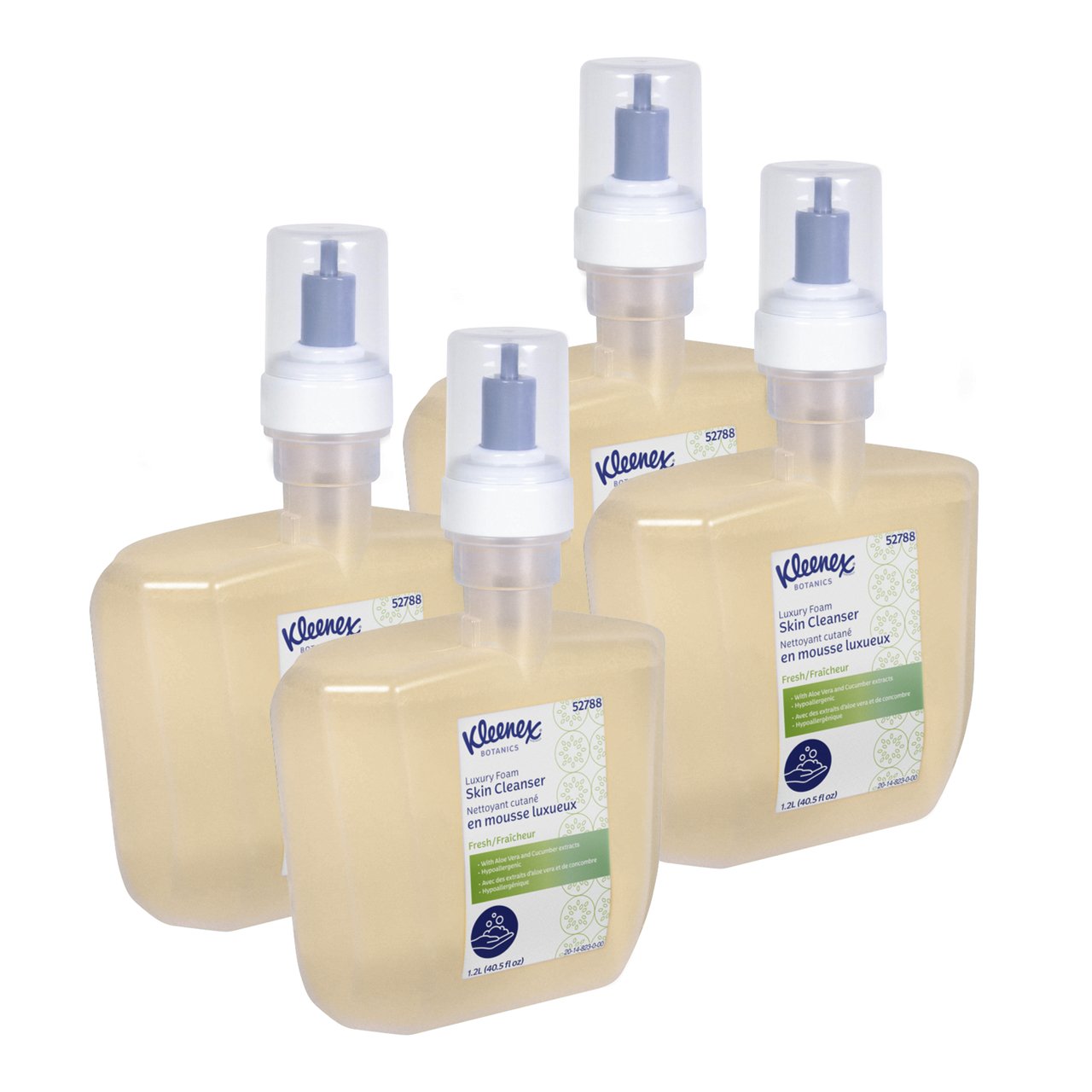 KLEENEX® Botanics Luxury Foam Skin Cleanser (52788), Clear, Fresh Scent, 1.2 L, 4 Bottles/Case - Packware