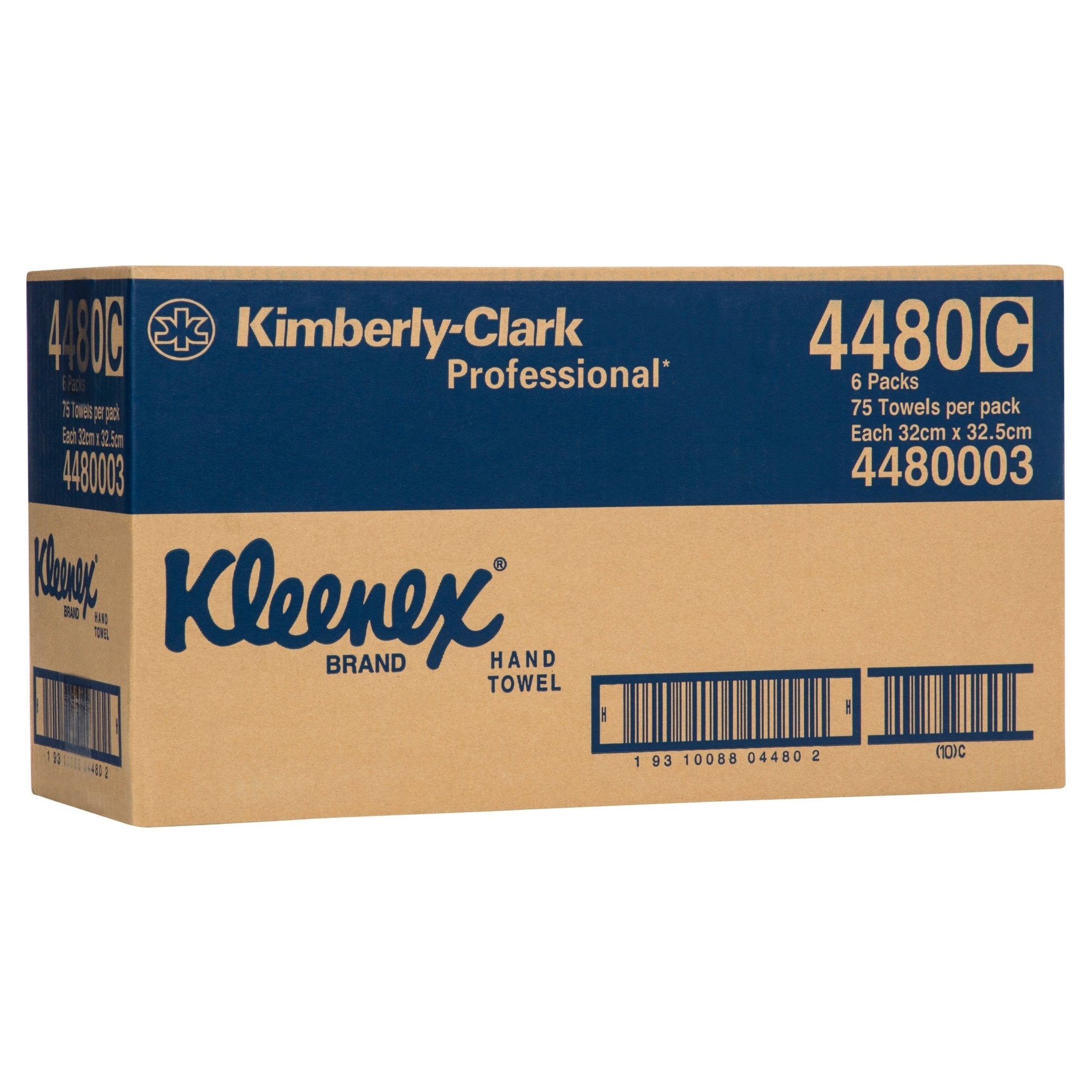 KLEENEX® Executive Hand Towels (4480), Folded Paper Towels, White, 6 Packs / Case, 75 Hand Towels / Pack (450 Total) - Packware