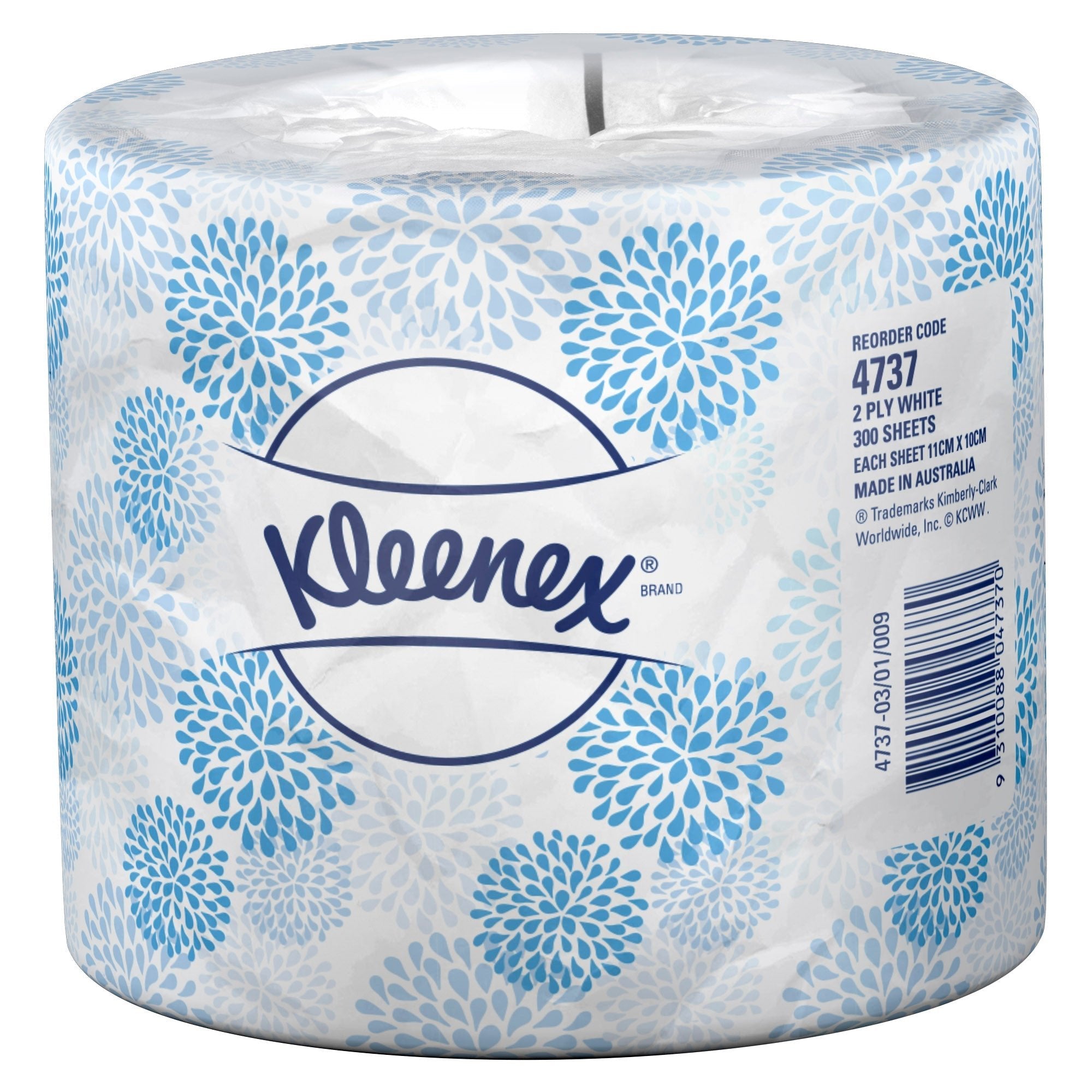 KLEENEX® Executive Toilet Tissue (4737), 2 Ply, 48 Rolls / Case, 300 Sheets / Roll (14,400 Sheets) - Packware
