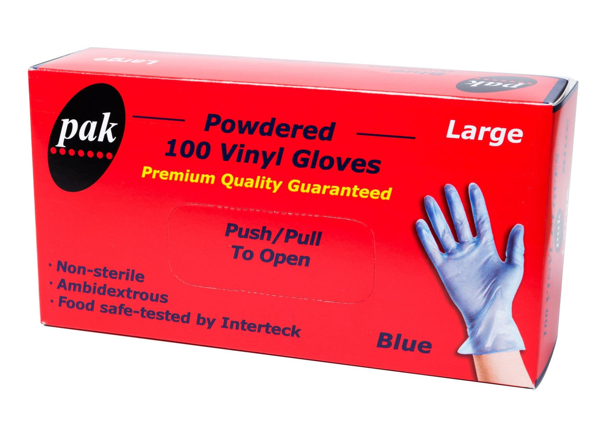 Large Vinyl Gloves Clear Powdered Box Of 1000 - Packware