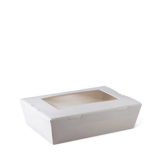 Lunch Box Takeout Box Medium White (Window) - 180 x 120 x 50mm - Packware