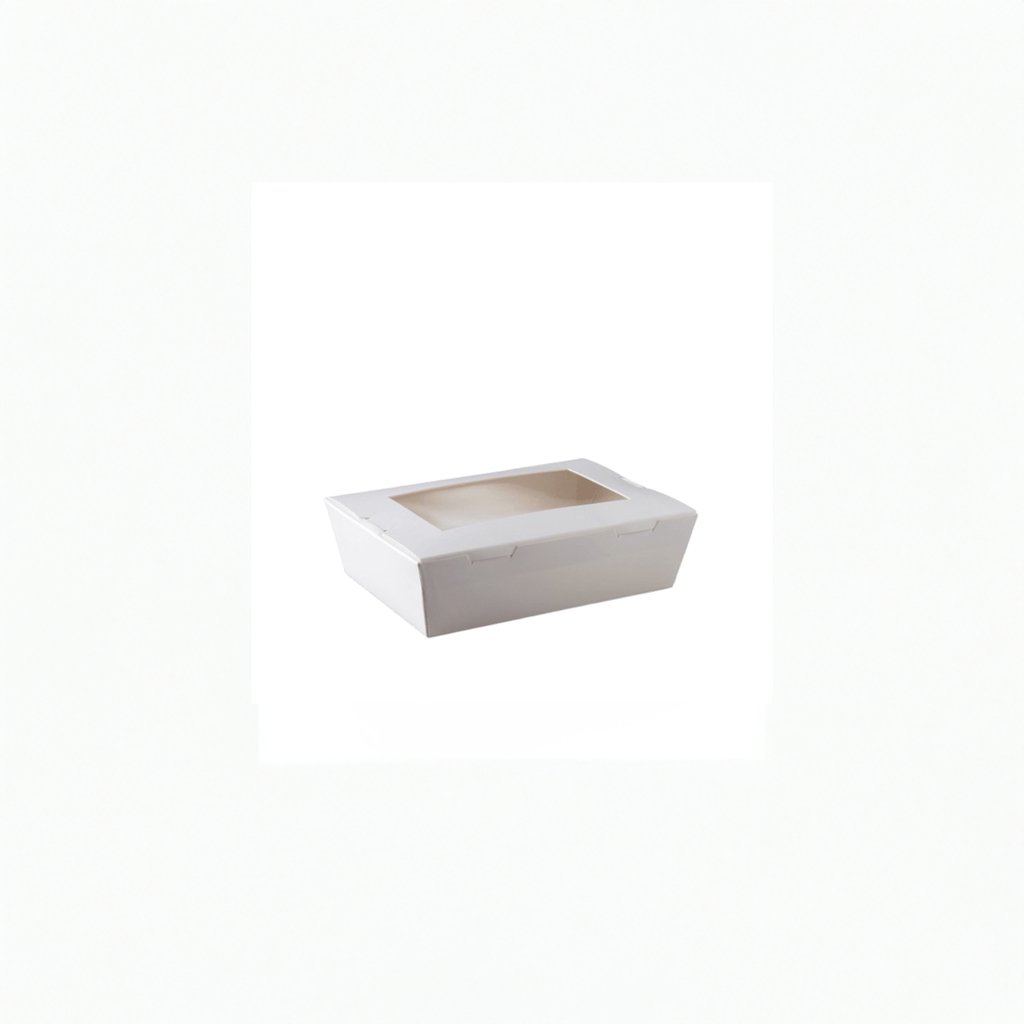 Lunch Box Takeout Box Medium White (Window) - 180 x 120 x 50mm - Packware