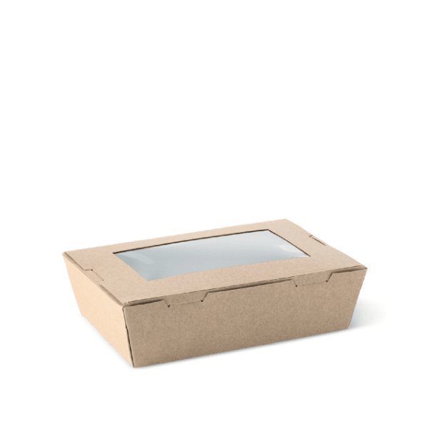 Lunch Box Takeout Box Small Brown Kraft (Window) - Packware