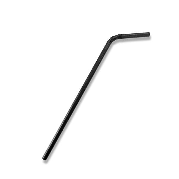 Paper Straw Flexi - All Black 2500pc/ctn - Packware
