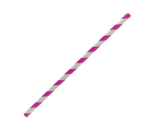 paper straw regular - pink stripe 2500pc/ctn - Packware