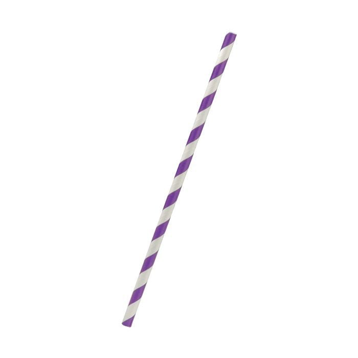 paper straw regular - purple stripe 2500pc/ctn - Packware