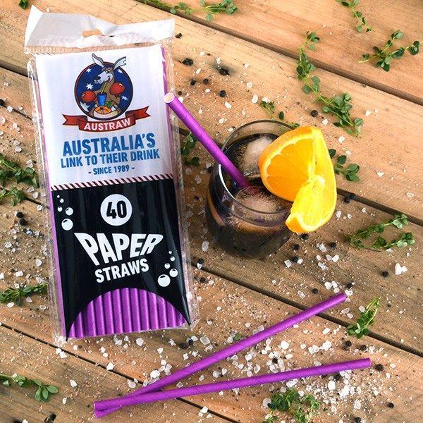 Paper Straws Regular Purple - Packware