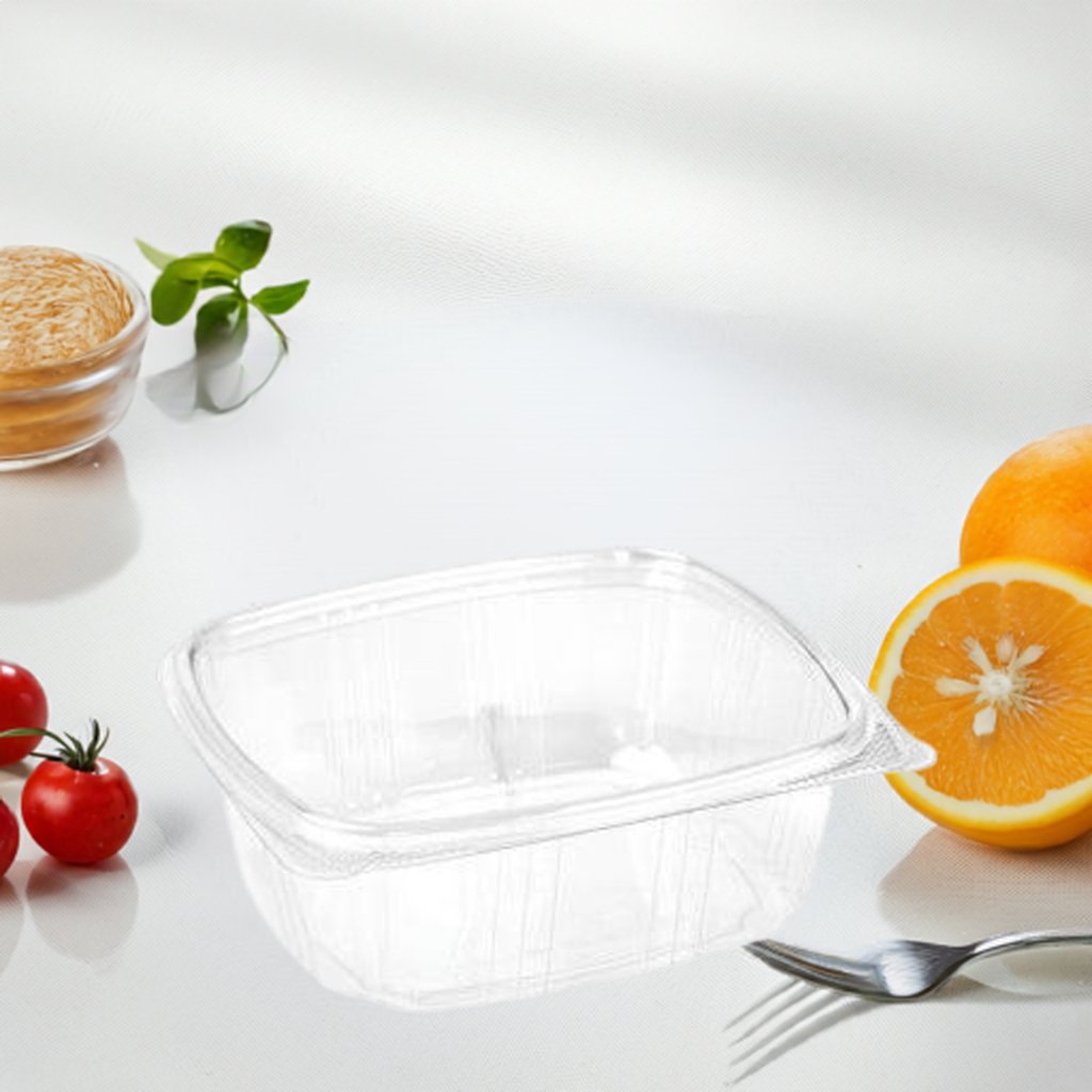 PET Plastic Food Containers With Flat Lid Clear 32oz Stay Fresh 180mm x Width 160mm x Height 65mm - Packware