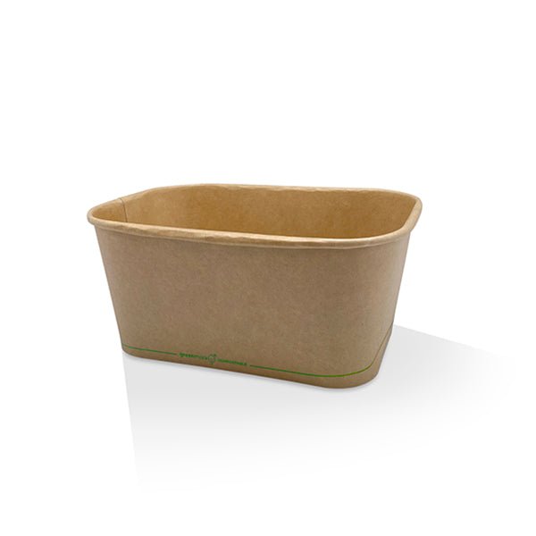 PLA Coated Kraft Rectangular Container 1000ml 300pc/ctn - Packware